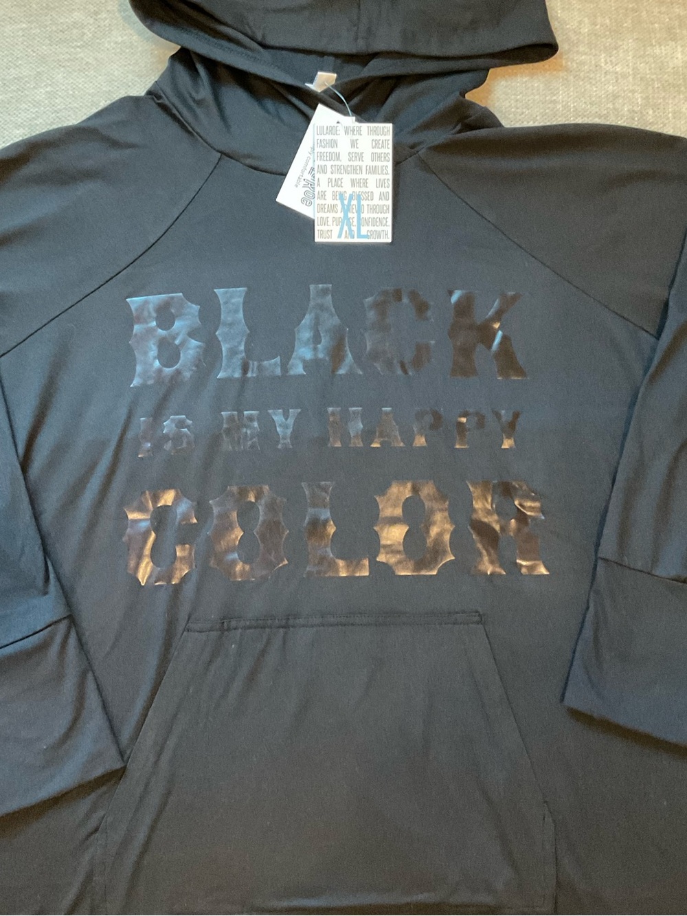 Black is my Happy Color Lightweight Slim fit Hoodie Sweatshirt